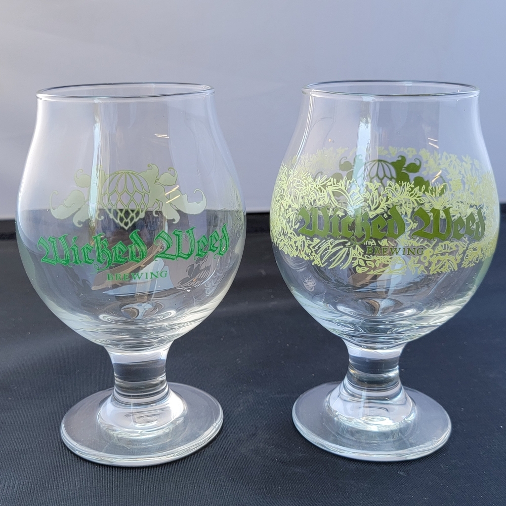 Wicked Weed Brewing Company Glass Chalices | 13 oz | Set of Two (2)